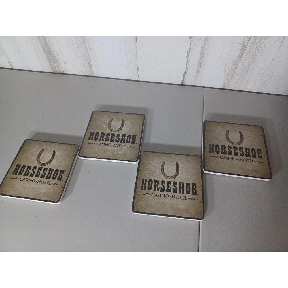 Horseshoe Casino Caster Stone CoasterSet Of 4